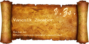 Vancsik Zsombor névjegykártya
